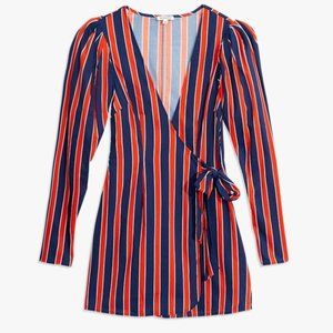 WeWoreWhat Blanca Dress Navy Pinstripe